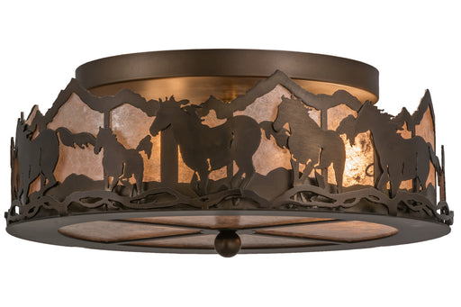 Meyda Tiffany - 254703 - LED Flushmount - Running Horses - Antique Copper