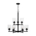 Generation Lighting - 31172-112 - Nine Light Chandelier - Oslo - Midnight Black