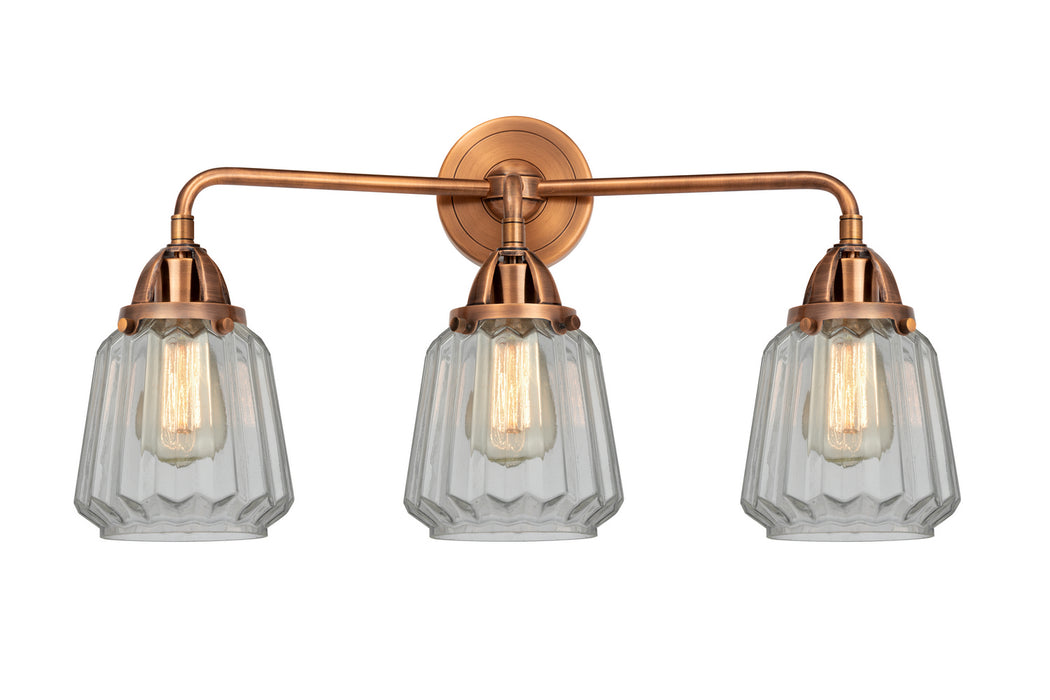 Innovations - 288-3W-AC-G142 - Three Light Bath Vanity - Nouveau 2 - Antique Copper