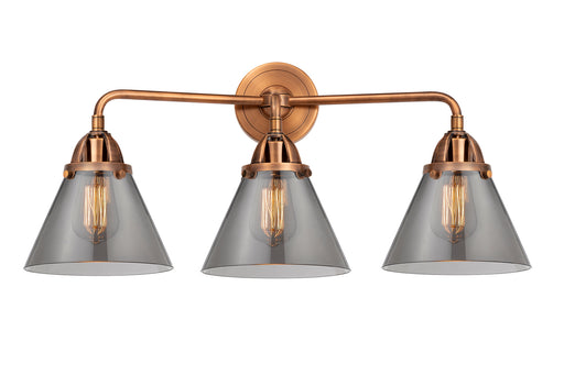 Nouveau 2 Three Light Bath Vanity Antique Copper