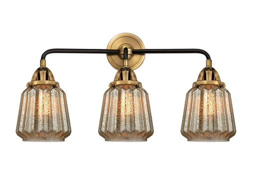 Nouveau 2 Three Light Bath Vanity Black Antique Brass