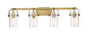 Innovations - 423-4W-BB-4CL - LED Bath Vanity - Pilaster - Brushed Brass