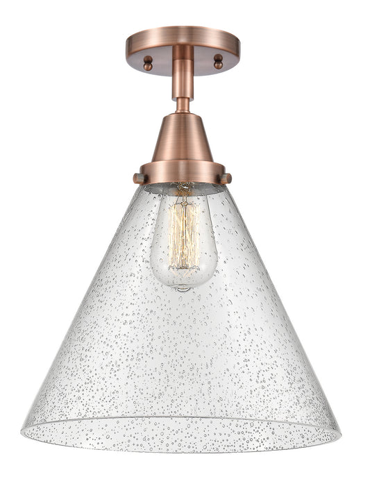 Innovations - 447-1C-AC-G44-L - One Light Flush Mount - Caden - Antique Copper