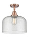 Innovations - 447-1C-AC-G74-L - One Light Flush Mount - Caden - Antique Copper