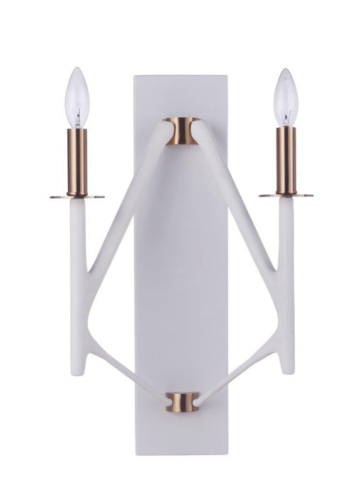 Craftmade - 55562-MWWSB - Two Light Wall Sconce - The Reserve - Matte White / Satin Brass