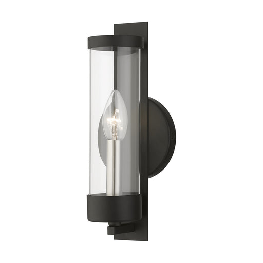 Livex Lighting - 10141-04 - One Light Wall Sconce - Castleton - Black with Brushed Nickel Candle