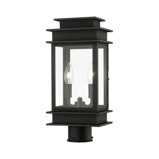 Livex Lighting - 2015-04 - Two Light Outdoor Post Top Lantern - Princeton - Black with Polished Chrome Stainless Steel Reflector
