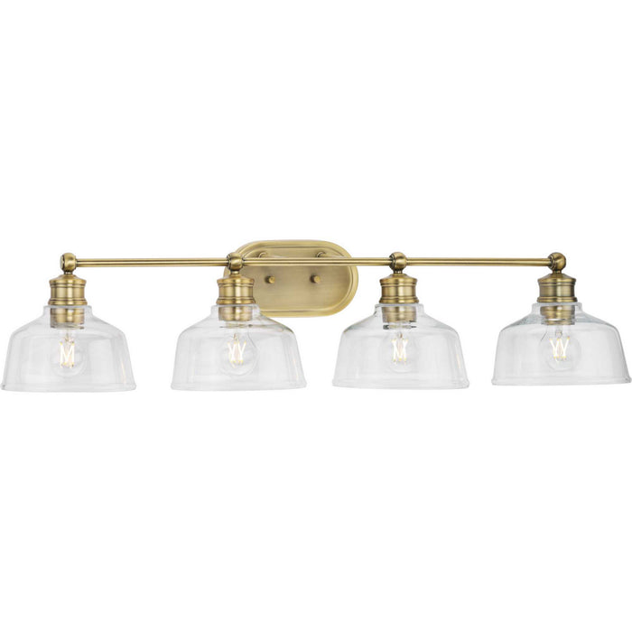 Progress Lighting - P300398-163 - Four Light Bath - Singleton - Vintage Brass