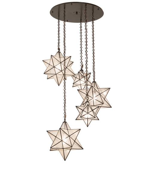 Meyda Tiffany - 251978 - Five Light Pendant - Moravian Star - Timeless Bronze