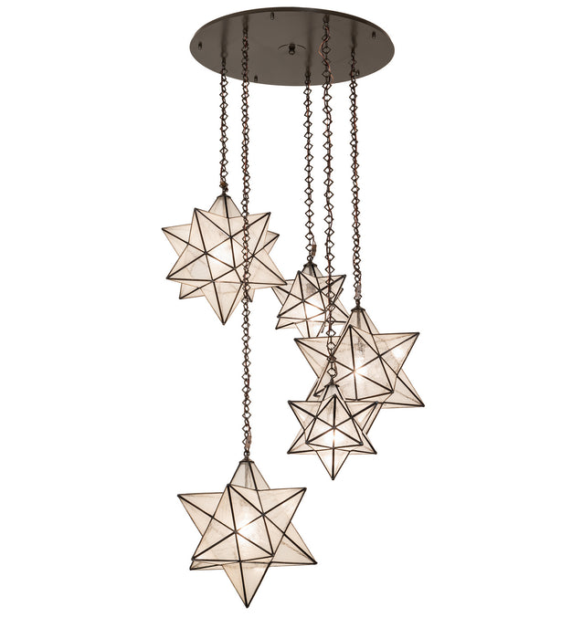 Meyda Tiffany - 251978 - Five Light Pendant - Moravian Star - Timeless Bronze