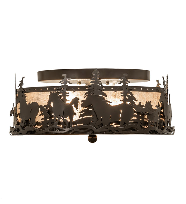 Meyda Tiffany - 253522 - Two Light Flushmount - Tall Pines - Timeless Bronze