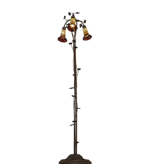 Meyda Tiffany - 255133 - Three Light Floor Lamp - Stained Glass Pond Lily - Mahogany Bronze
