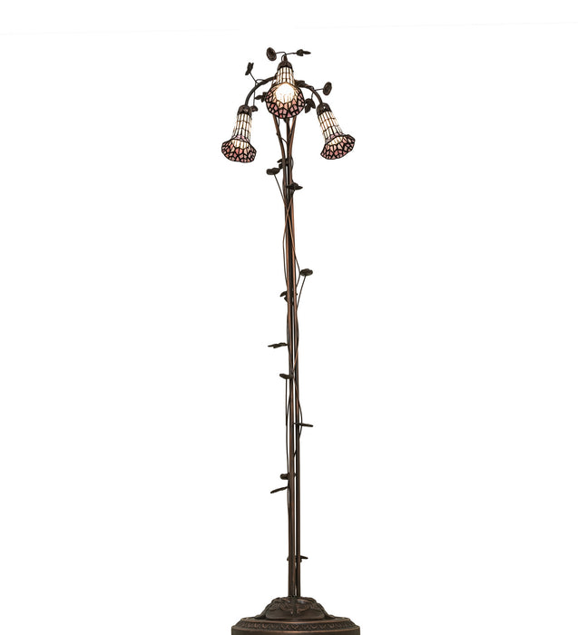 Meyda Tiffany - 255139 - Three Light Floor Lamp - Stained Glass Pond Lily - Mahogany Bronze