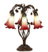 Meyda Tiffany - 255799 - Six Light Table Lamp - Seafoam/Cranberry Pond Lily - Mahogany Bronze