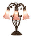 Meyda Tiffany - 255804 - Six Light Table Lamp - Pink Pond Lily - Mahogany Bronze