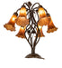 Meyda Tiffany - 255805 - Six Light Table Lamp - Amber Pond Lily - Mahogany Bronze