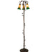 Meyda Tiffany - 36973 - Three Light Floor Lamp - Amber/Green Pond Lily - Mahogany Bronze