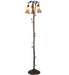 Meyda Tiffany - 38635 - Three Light Floor Lamp - Amber/Purple Pond Lily - Mahogany Bronze