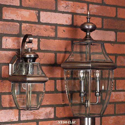 Quoizel - NY9043AC - Three Light Outdoor Post Lantern - Newbury - Aged Copper