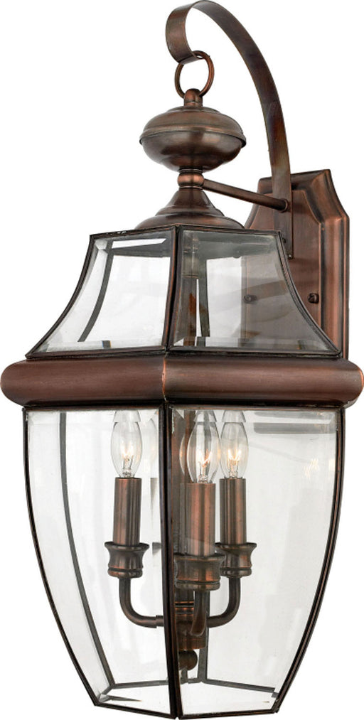 Quoizel - NY8318AC - Three Light Outdoor Wall Lantern - Newbury - Aged Copper
