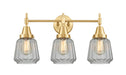 Innovations - 447-3W-SG-G142 - Three Light Bath Vanity - Caden - Satin Gold