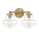 Meridian - M80072NB - Two Light Bathroom Vanity - Natural Brass