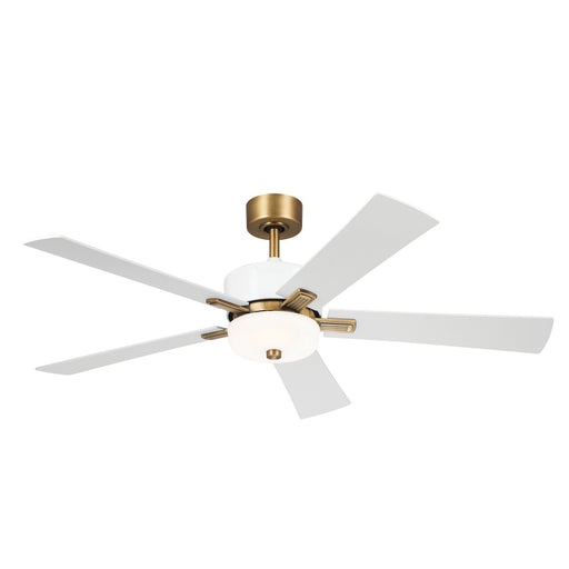 Kichler - 300395WH - 56``Ceiling Fan - Icon - Brushed Natural Brass