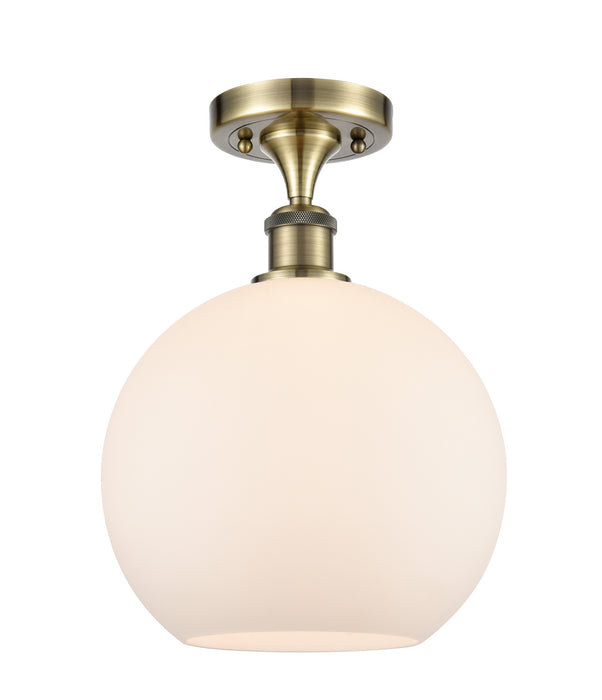 Innovations - 516-1C-AB-G121-10 - One Light Semi-Flush Mount - Ballston - Antique Brass
