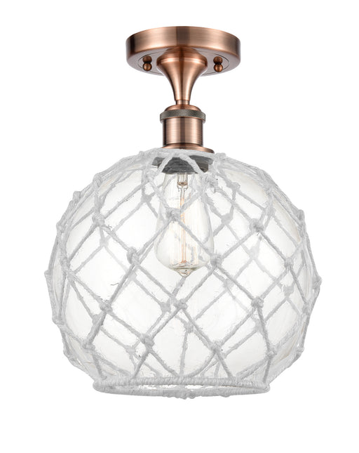 Innovations - 516-1C-AC-G122-10RW-LED - LED Semi-Flush Mount - Ballston - Antique Copper