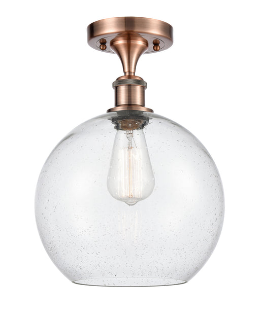 Innovations - 516-1C-AC-G124-10-LED - LED Semi-Flush Mount - Ballston - Antique Copper