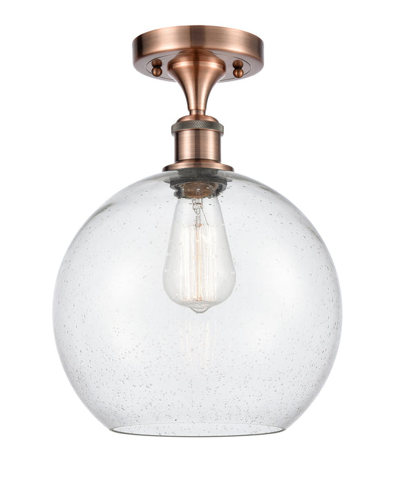Innovations - 516-1C-AC-G124-10-LED - LED Semi-Flush Mount - Ballston - Antique Copper