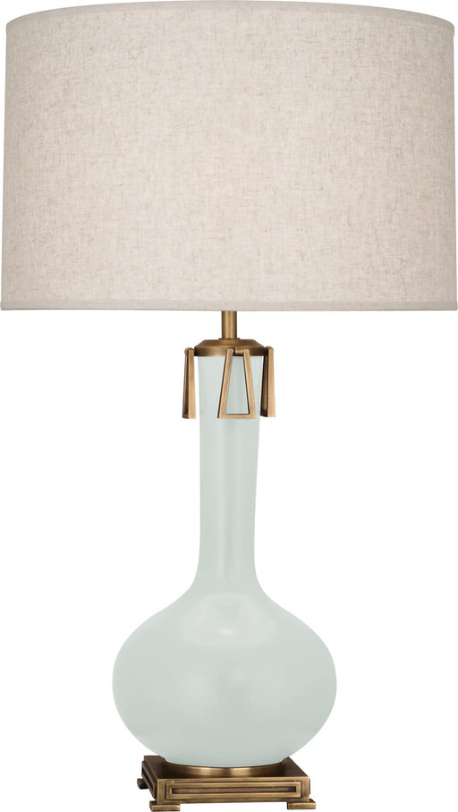 Robert Abbey - MCL92 - One Light Table Lamp - Athena - Matte Celadon Glazed w/Aged Brass