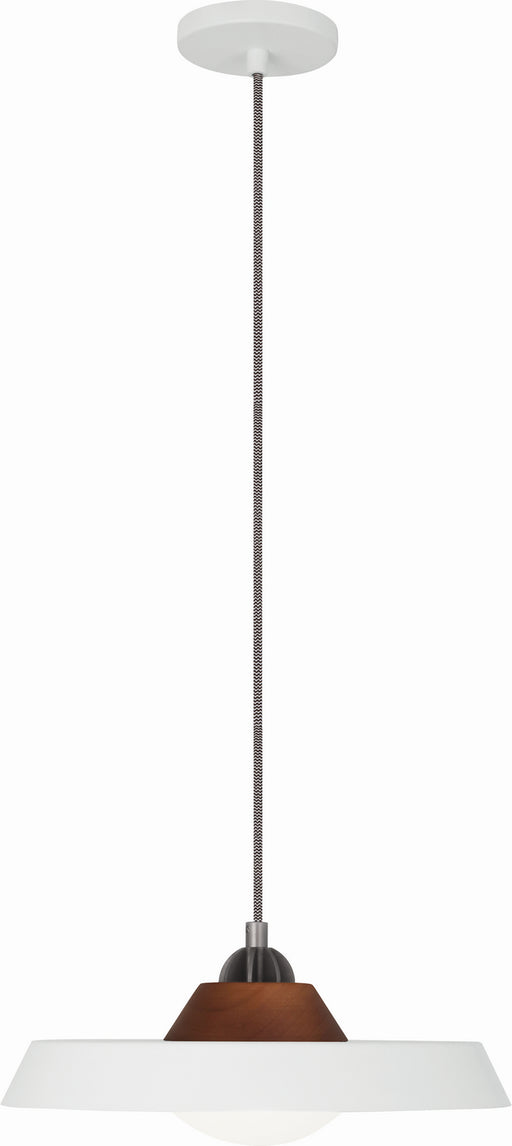 Robert Abbey - W515 - LED Pendant - Mavisten Edition Far - WHITE POWDERCOATED IRON w/ASH WOOD