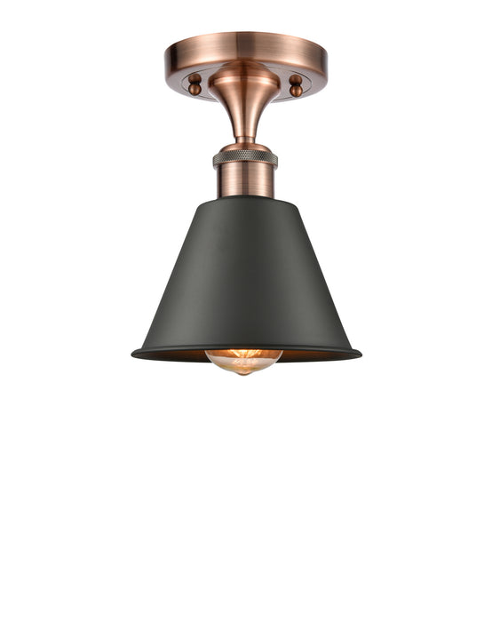 Innovations - 516-1C-AC-M8-BK - One Light Semi-Flush Mount - Ballston - Antique Copper