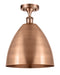 Innovations - 516-1C-AC-MBD-12-AC - One Light Semi-Flush Mount - Ballston - Antique Copper