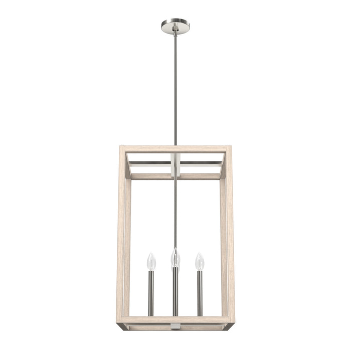 Hunter - 19695 - Four Light Pendant - Squire Manor - Brushed Nickel