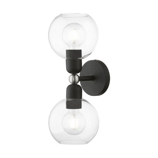 Livex Lighting - 16972-04 - Two Light Vanity Sconce - Downtown - Black with Brushed Nickel