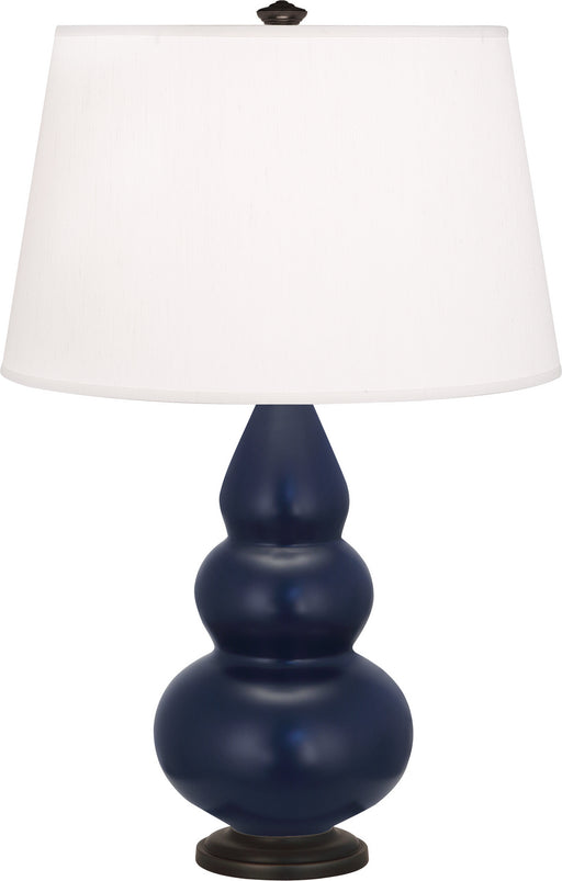 Robert Abbey - MMB31 - One Light Accent Lamp - Small Triple Gourd - Matte Midnight Blue Glazed w/Deep Patina Bronze