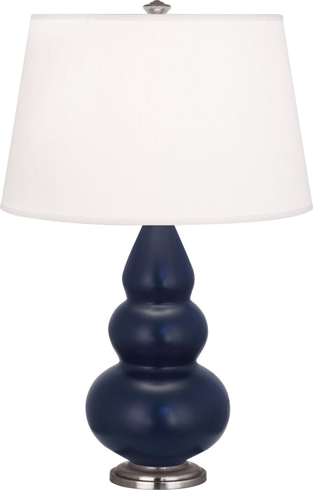 Robert Abbey - MMB32 - One Light Accent Lamp - Small Triple Gourd - Matte Midnight Blue Glazed w/Antique Silver