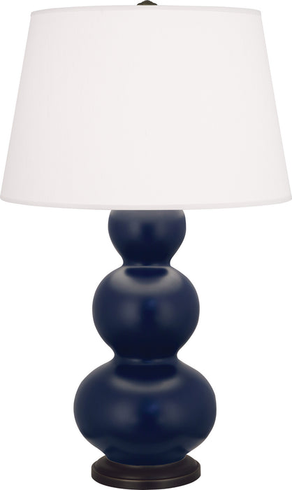 Robert Abbey - MMB41 - One Light Table Lamp - Triple Gourd - Matte Midnight Blue Glazed w/Deep Patina Bronze
