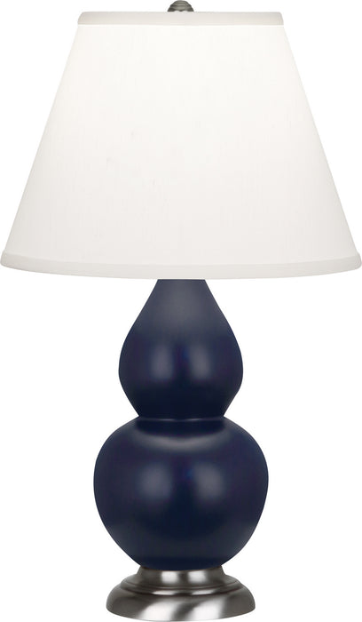 Robert Abbey - MMB52 - One Light Accent Lamp - Small Double Gourd - Matte Midnight Blue Glazed w/Antique Silver