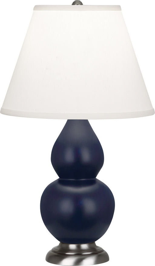 Robert Abbey - MMB52 - One Light Accent Lamp - Small Double Gourd - Matte Midnight Blue Glazed w/Antique Silver