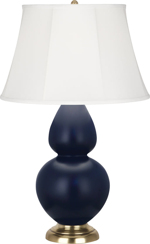 Robert Abbey - MMB54 - One Light Table Lamp - Double Gourd - Matte Midnight Blue Glazed w/Antique Brass