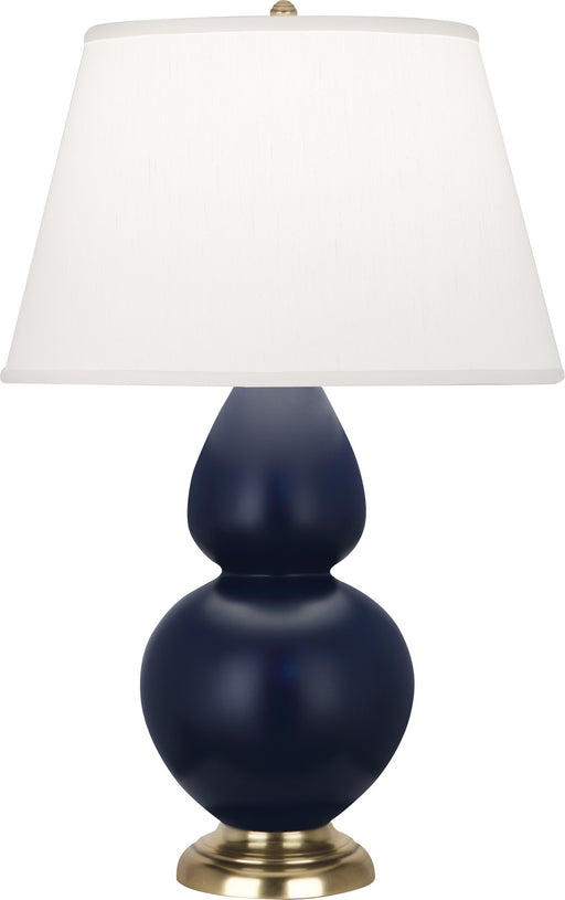 Robert Abbey - MMB55 - One Light Table Lamp - Double Gourd - Matte Midnight Blue Glazed w/Antique Brass