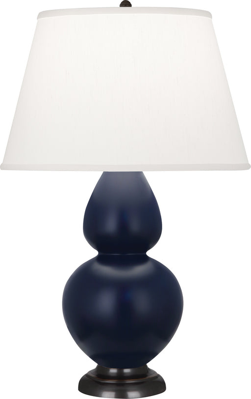 Robert Abbey - MMB57 - One Light Table Lamp - Double Gourd - Matte Midnight Blue Glazed w/Deep Patina Bronze