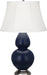 Robert Abbey - MMB58 - One Light Table Lamp - Double Gourd - Matte Midnight Blue Glazed w/Antique Silver