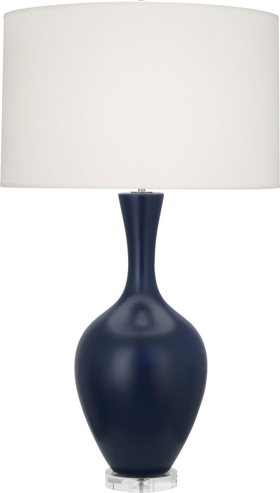 Robert Abbey - MMB80 - One Light Table Lamp - Audrey - Matte Midnight Blue Glazed