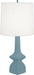 Robert Abbey - MOB10 - One Light Table Lamp - Jasmine - MATTE STEEL BLUE GLAZED