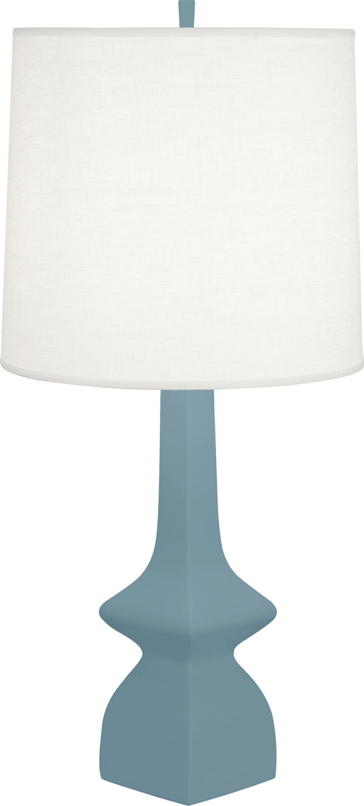 Robert Abbey - MOB10 - One Light Table Lamp - Jasmine - MATTE STEEL BLUE GLAZED