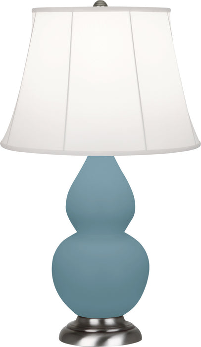 Robert Abbey - MOB12 - One Light Accent Lamp - Small Double Gourd - Matte Steel Blue Glazed w/Antique Silver